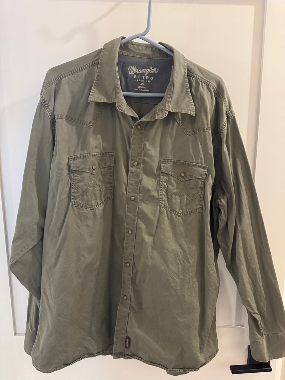 Wrangler Retro Olive Green Lightweight Shirt Jacket